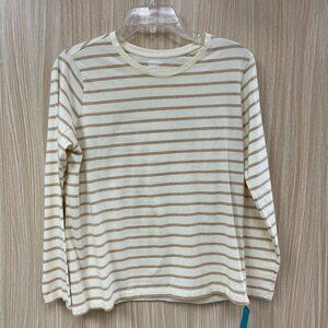 Lands' End Cream Stripe Top Size S 6-8